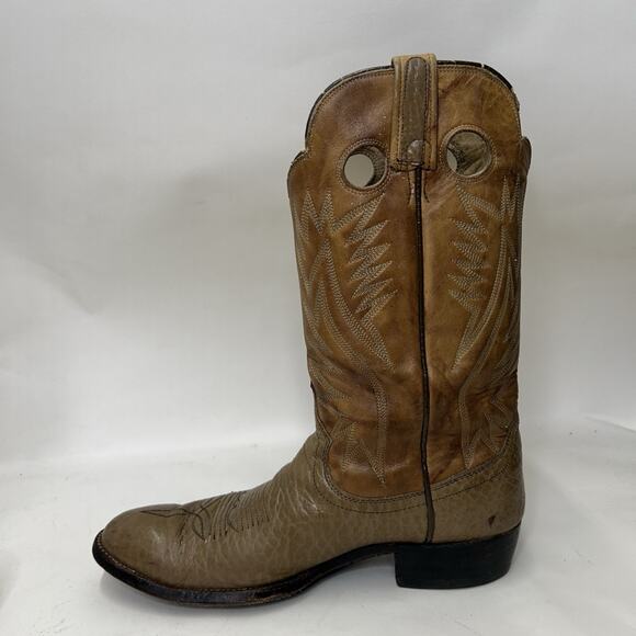 Vintage Dan Post Bullhide Cowboy Boots Two-Tone “Tan” main image 10